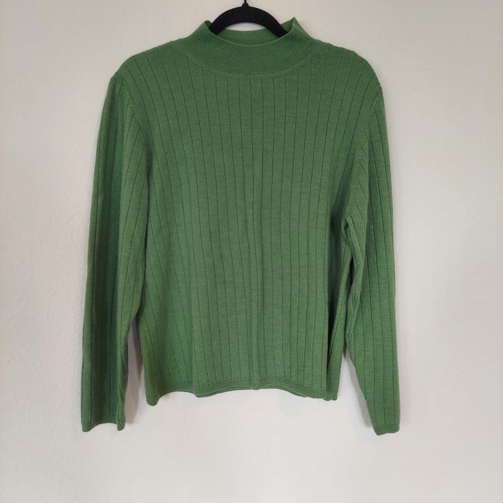 Charter Club Ribbed Extra Fine Italian Merino Wool Sweater‎ Size Large Petite